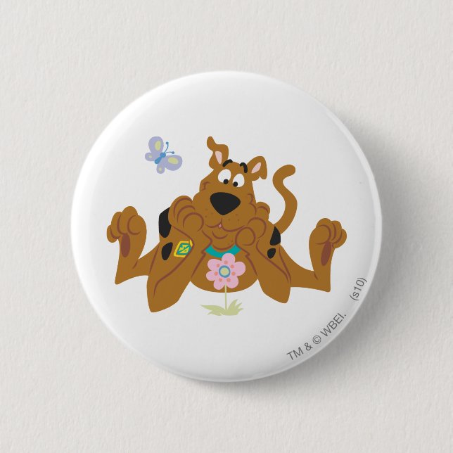Scooby-Doo Admiring-Blume Button (Vorderseite)