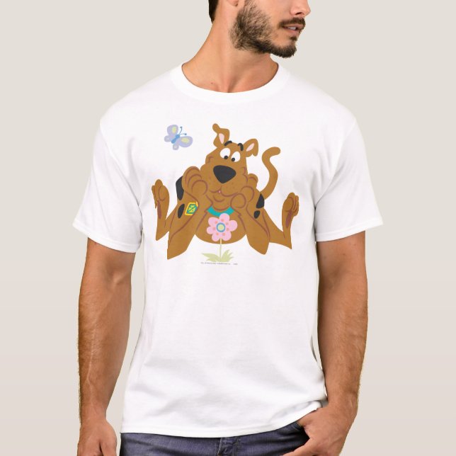Scooby-Doo Admiring-Blume T-Shirt (Vorderseite)
