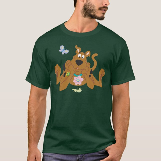 Scooby-Doo Admiring-Blume T-Shirt (Vorderseite)