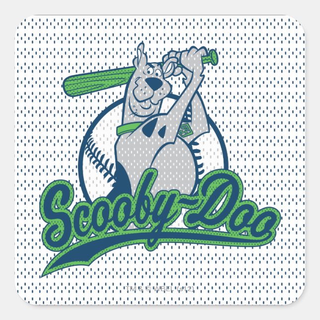 Scooby-Doo Baseball-Logo Quadratischer Aufkleber (Vorderseite)