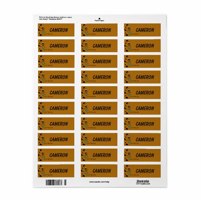 Scooby-Doo Camouflage Kids' Labels (Vorne)