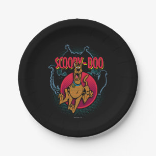 Scooby-Doo, das von den Geistern grafisch läuft Pappteller