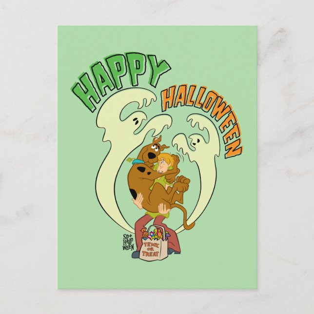 Scooby-Doo | Frohe Halloween Postkarte (Vorderseite)