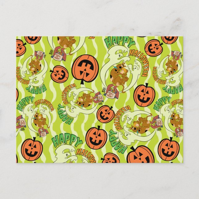 Scooby-Doo | Fröhliches Halloween-Muster Postkarte (Vorderseite)