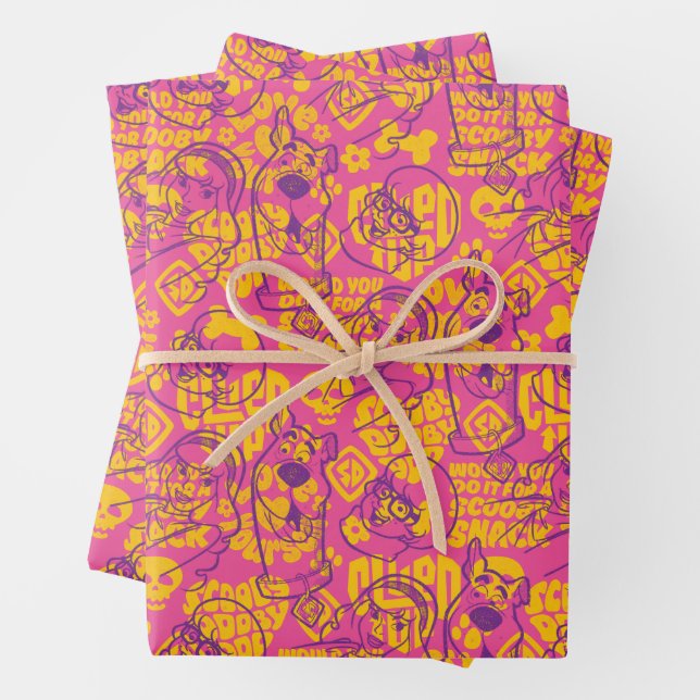 Scooby-Doo | Funky Blume Pattern Geschenkpapier Set (Beispiel)