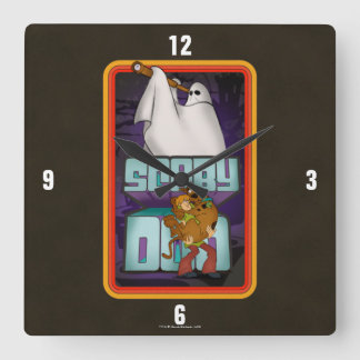 Scooby-Doo | Ghost sucht Shaggy & Scooby Quadratische Wanduhr