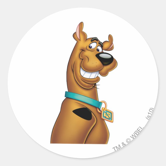 Scooby-Doo Grin Runder Aufkleber (Vorderseite)