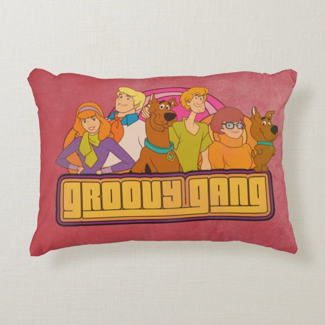Scooby-Doo | "Groovy Gang" Retro Cartoon Graphic Dekokissen (Vorderseite)