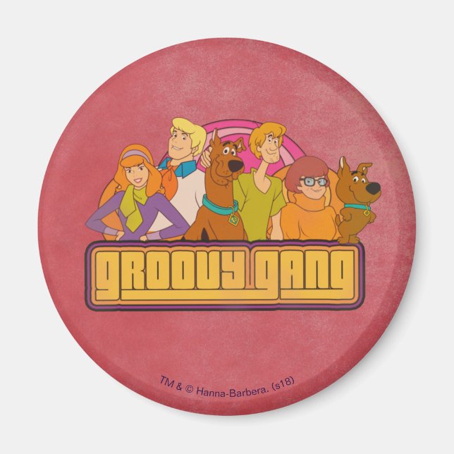 Scooby-Doo | "Groovy Gang" Retro Cartoon Graphic Magnet (Vorne)