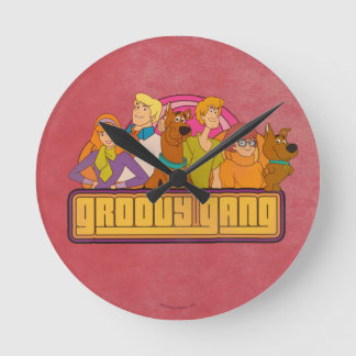 Scooby-Doo | "Groovy Gang" Retro Cartoon Graphic Runde Wanduhr