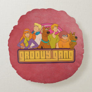 Scooby-Doo "Groovy Gang" Retro Cartoon Graphic Rundes Kissen