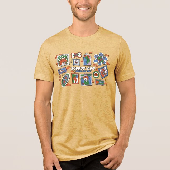 Scooby-Doo Halloween-Bildrahmenwand Tri-Blend Shirt (Vorderseite)