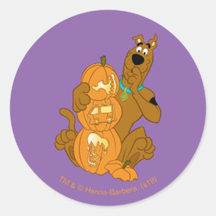 Scooby-Doo Halloween Jack-O-Lantern Runder Aufkleber
