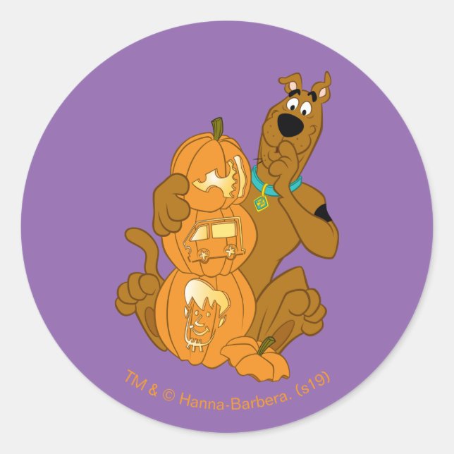 Scooby-Doo | Halloween Jack-O-Lantern Runder Aufkleber (Vorderseite)