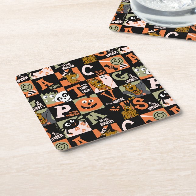 Scooby-Doo | Halloween Pattern Rechteckiger Pappuntersetzer (angewinkelt)