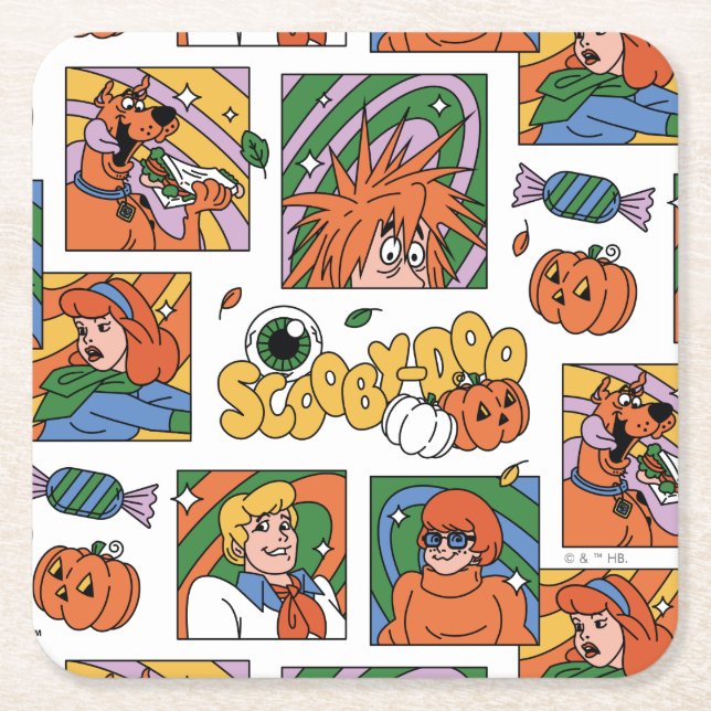 Scooby-Doo Halloween Photos Pattern Rechteckiger Pappuntersetzer (Vorderseite)