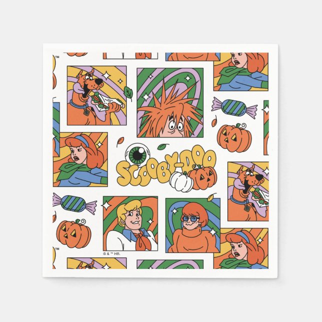 Scooby-Doo Halloween Photos Pattern Serviette (Vorderseite)