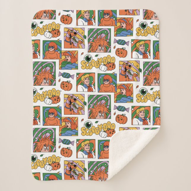 Scooby-Doo Halloween Photos Pattern Sherpadecke (Vorderseite)