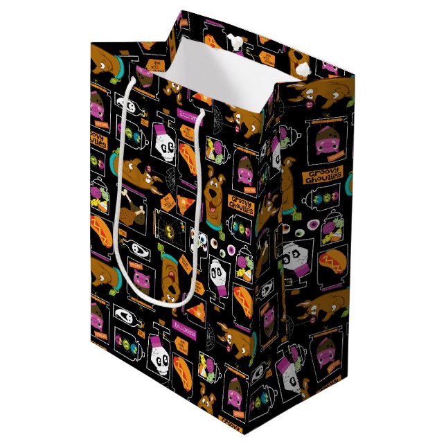 Scooby-Doo | Halloween Scooby-Doo-Muster Mittlere Geschenktüte (Vorderseite Schrägansicht)
