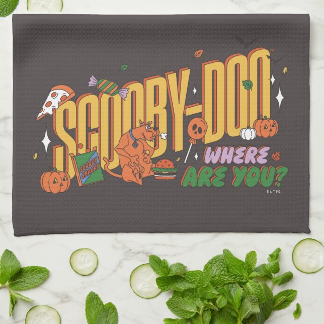 Scooby-Doo Halloween Snack Logo Geschirrtuch (Gefaltet)