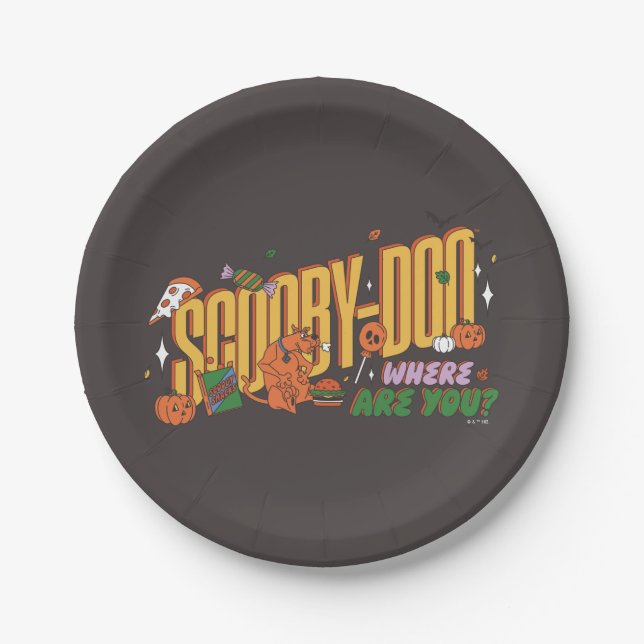 Scooby-Doo Halloween Snack Logo Pappteller (Vorderseite)