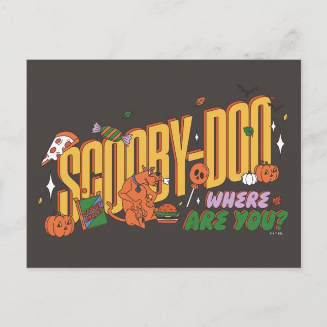 Scooby-Doo Halloween Snack Logo Postkarte (Vorderseite)