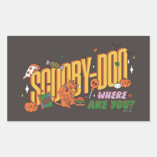 Scooby-Doo-Halloween-Snack-Logo Rechteckiger Aufkleber