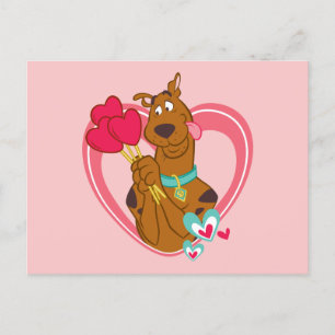 Scooby-Doo Holding Heart Lolipops Feiertagspostkarte