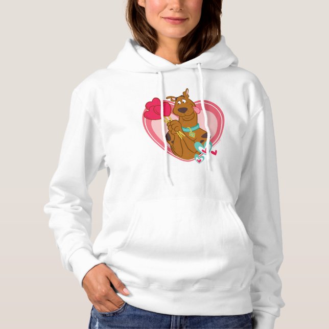 Scooby-Doo Holding Heart Lolipops Hoodie (Vorderseite)