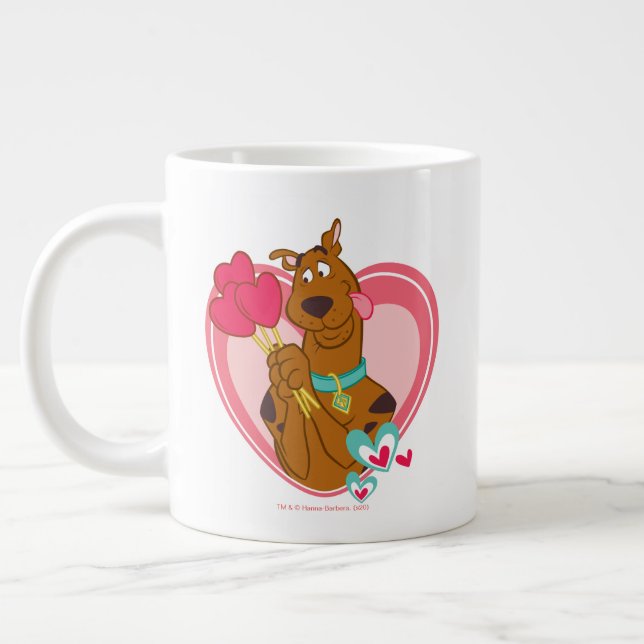 Scooby-Doo Holding Heart Lolipops Jumbo-Tasse (Links)