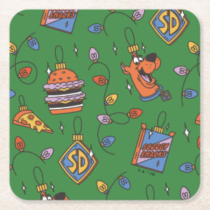 Scooby-Doo Holiday Snack Lichter Muster Rechteckiger Pappuntersetzer