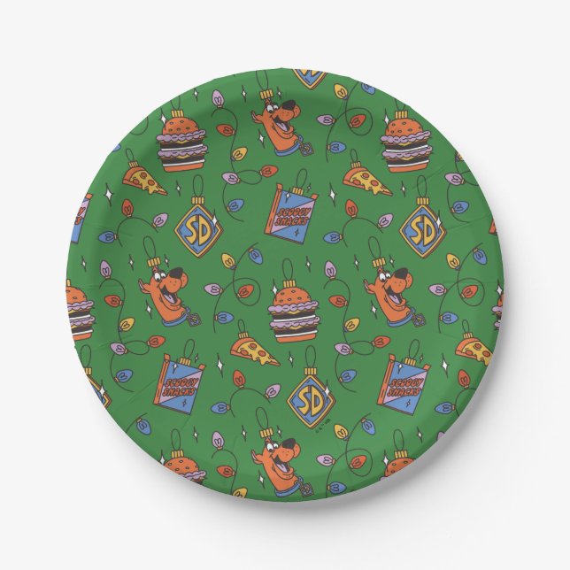 Scooby-Doo Holiday Snack Lichtermuster Pappteller (Vorderseite)