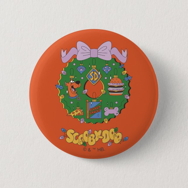 Scooby-Doo Holiday Snack Wreath Graphic Button (Vorderseite)