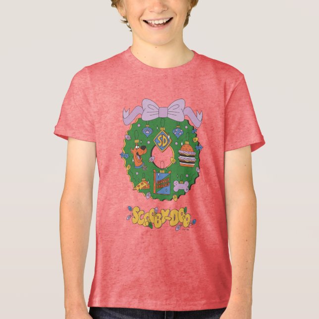 Scooby-Doo Holiday Snack Wreath Graphic Tri-Blend Shirt (Vorderseite)