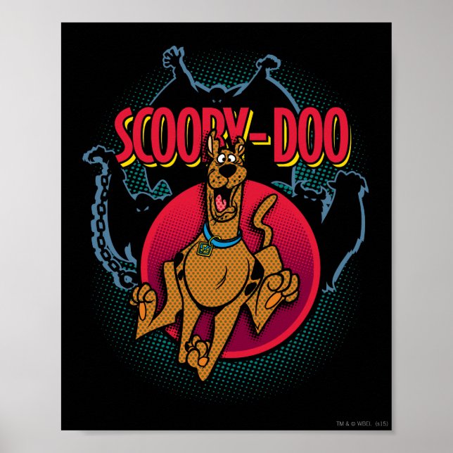 Scooby-Doo läuft von Geistern grafisch Poster (Vorne)