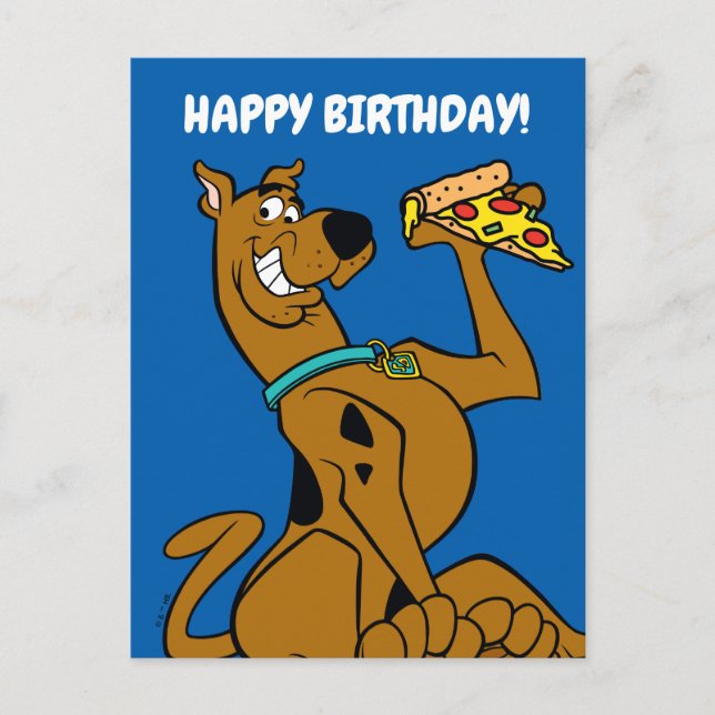 Scooby Doo mit Pizza Slice Postkarte (Vorderseite)