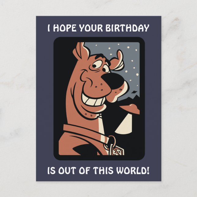 Scooby-Doo mit UFO Postkarte (Vorderseite)