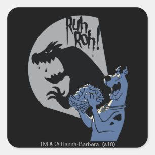 Scooby-Doo Mitternachtsimbiß "Ruh Roh! " Quadratischer Aufkleber