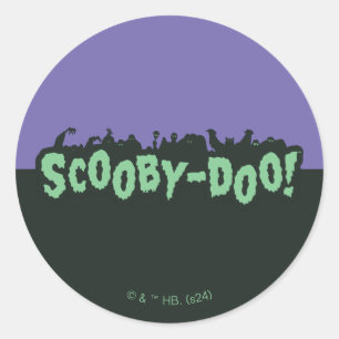 Scooby-Doo! Monster-Silhouette-Logo Runder Aufkleber