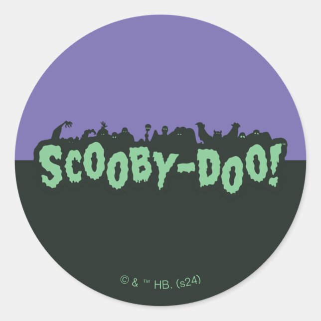 Scooby-Doo! Monster-Silhouette-Logo Runder Aufkleber (Vorderseite)