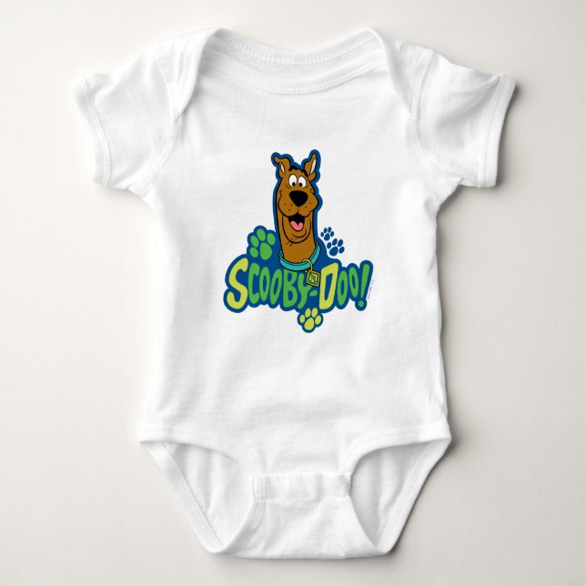 Scooby-Doo Paw Print Character Abzeichen Baby Strampler (Vorderseite)