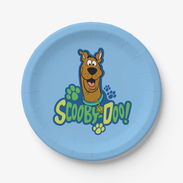 Scooby-Doo Paw Print Character Abzeichen Pappteller (Vorderseite)