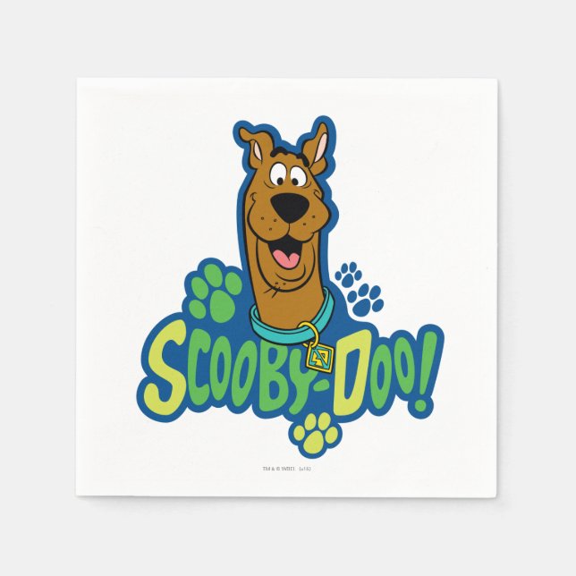 Scooby-Doo Paw Print Character Abzeichen Serviette (Vorderseite)