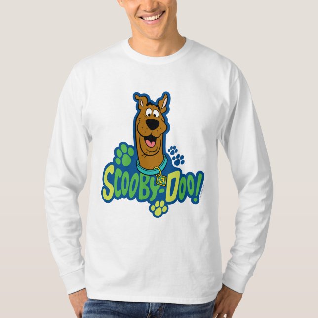 Scooby-Doo Paw Print Character Abzeichen T-Shirt (Vorderseite)