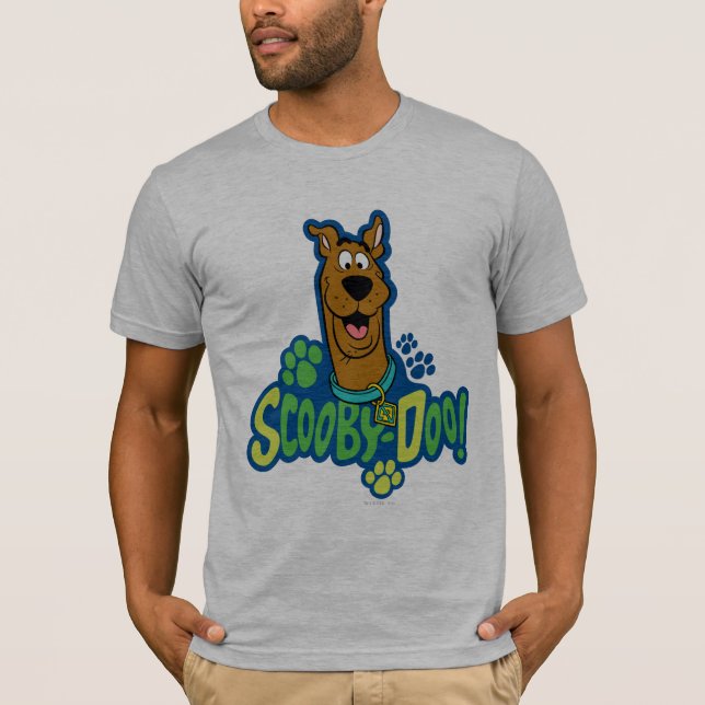 Scooby-Doo Paw Print Character Abzeichen T-Shirt (Vorderseite)