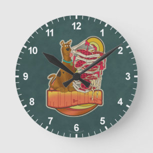Scooby-Doo   Pile of Pizza "Munchies" Graphic Runde Wanduhr