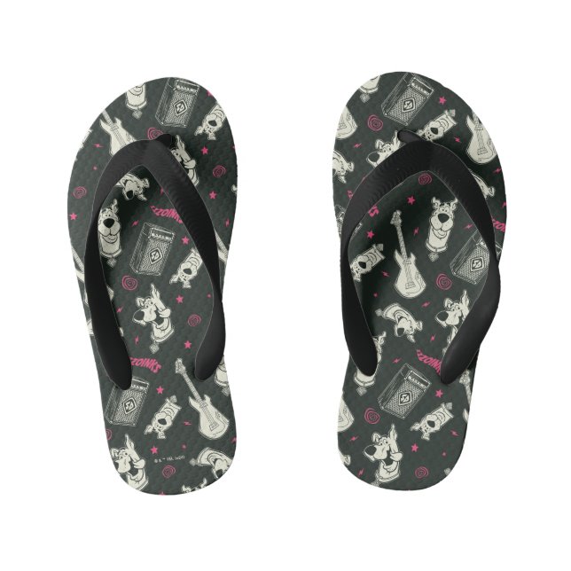 Scooby-Doo Punk Gitarre und Amp Muster Kinderbadesandalen (Fußbett)
