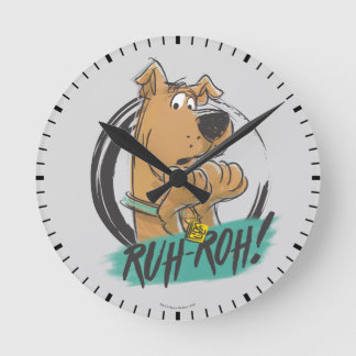 Scooby-Doo "Ruh Roh!" Marker Sketch Runde Wanduhr