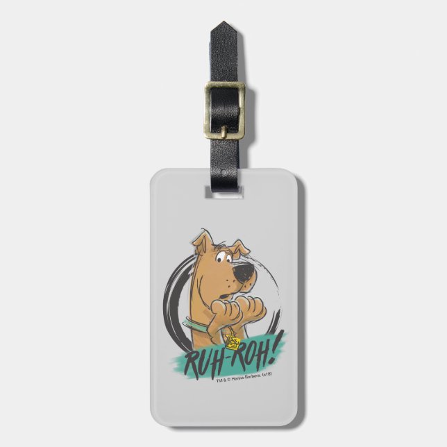Scooby-Doo "Ruh Roh!" Markierungs-Skizze Gepäckanhänger (Vorderseite vertikal)