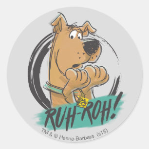 Scooby-Doo "Ruh Roh!" Markierungs-Skizze Runder Aufkleber